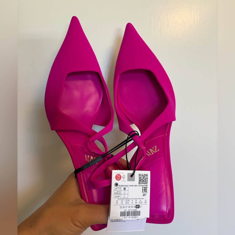 Zara Women's Fuchsia Pointed Toe Heels